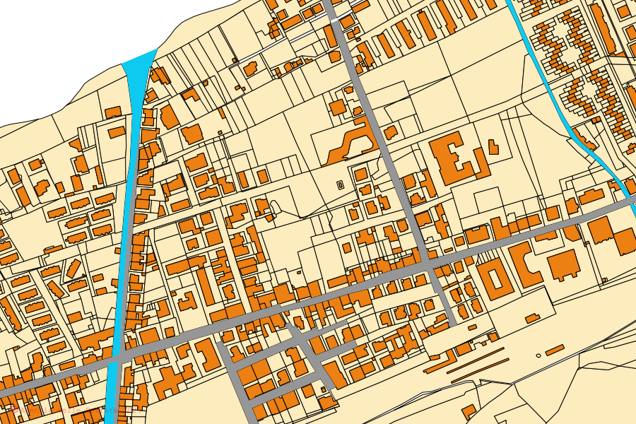 Cadastral map of the centre of Rometta: parcels and buildings, Agenzia delle Entrate cartography