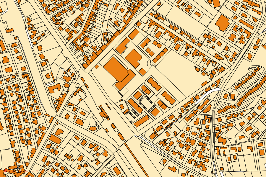 Cadastral map of the centre of Ronchi dei Legionari: parcels and buildings, Agenzia delle Entrate cartography