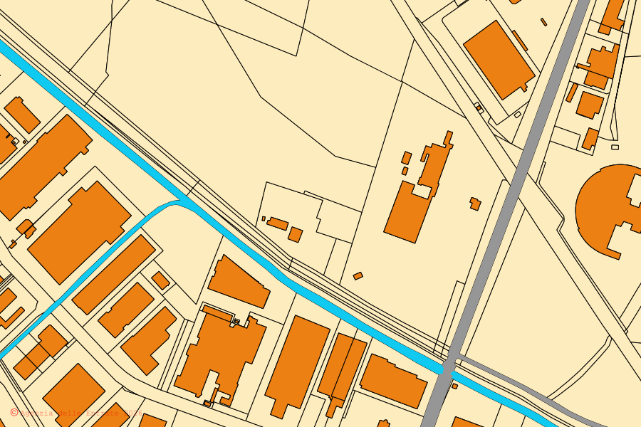 Cadastral map of the centre of Rovigo: parcels and buildings, Agenzia delle Entrate cartography