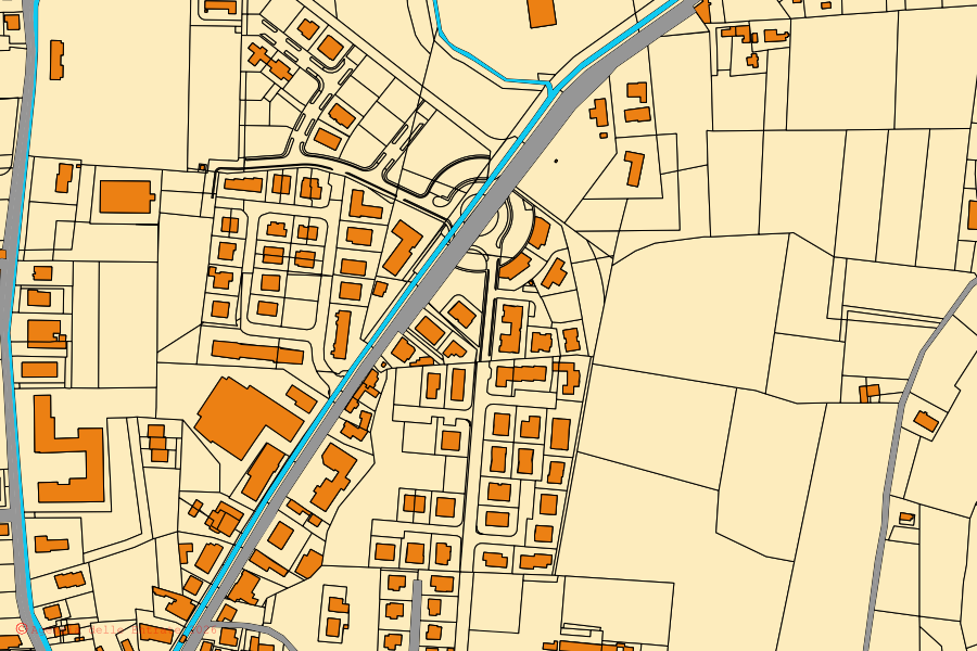 Cadastral map of the centre of Rovolon: parcels and buildings, Agenzia delle Entrate cartography