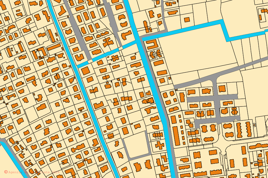 Cadastral map of the centre of San Donà di Piave: parcels and buildings, Agenzia delle Entrate cartography