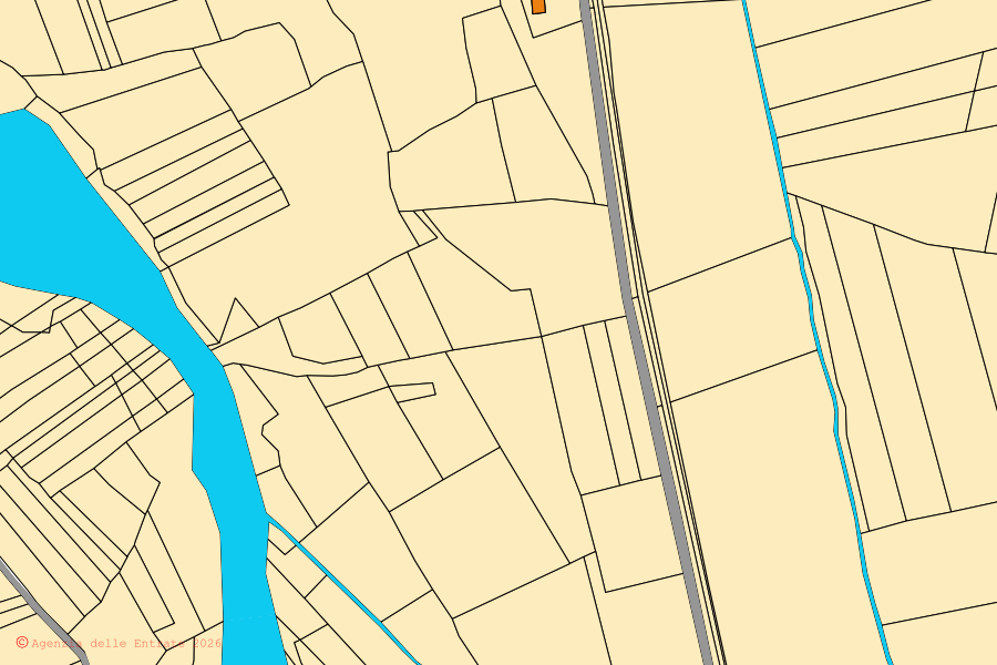 Cadastral map of the centre of San Giacomo Vercellese: parcels and buildings, Agenzia delle Entrate cartography