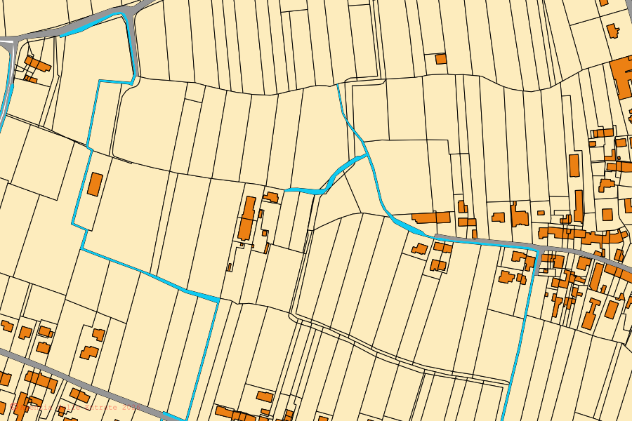 Cadastral map of the centre of San Martino di Lupari: parcels and buildings, Agenzia delle Entrate cartography
