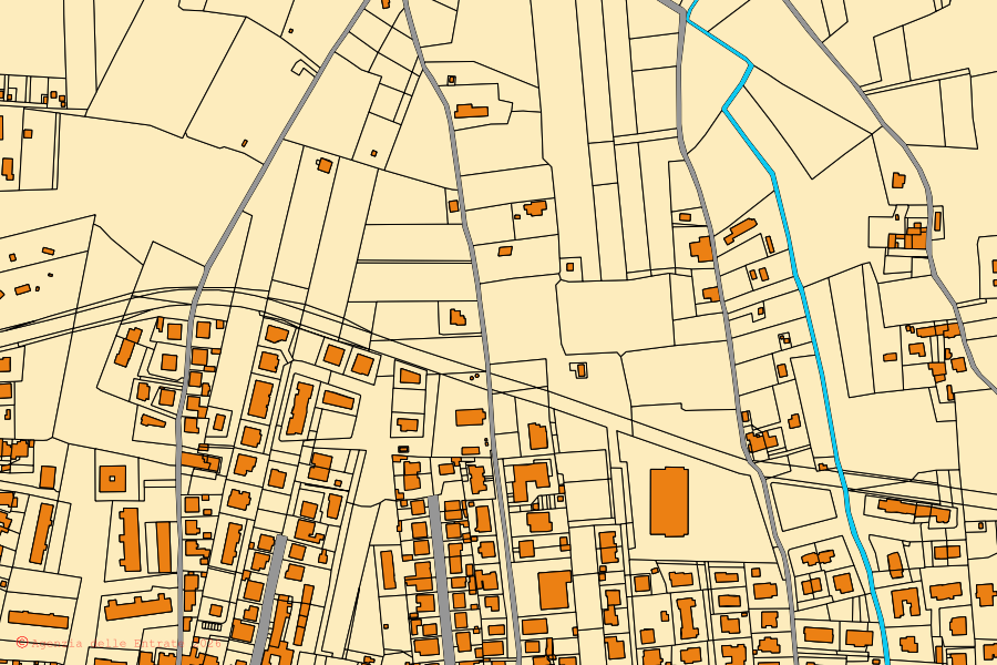 Cadastral map of the centre of San Miniato: parcels and buildings, Agenzia delle Entrate cartography