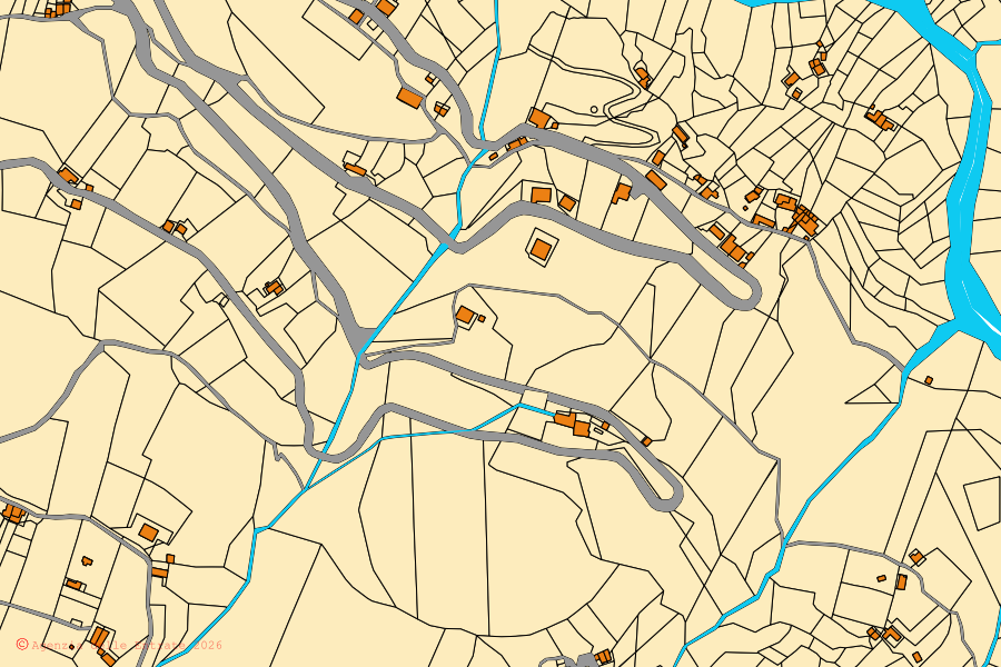 Cadastral map of the centre of San Salvatore di Fitalia: parcels and buildings, Agenzia delle Entrate cartography