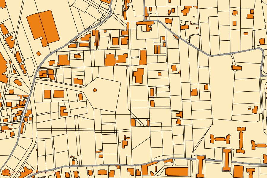 Cadastral map of the centre of San Sebastiano al Vesuvio: parcels and buildings, Agenzia delle Entrate cartography