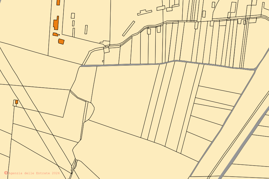 Cadastral map of the centre of San Tammaro: parcels and buildings, Agenzia delle Entrate cartography