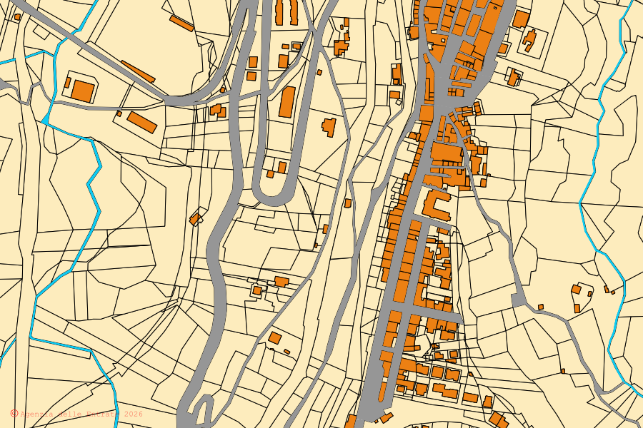 Cadastral map of the centre of San Vito Chietino: parcels and buildings, Agenzia delle Entrate cartography