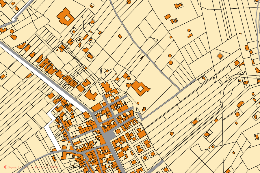 Cadastral map of the centre of Sannicola: parcels and buildings, Agenzia delle Entrate cartography