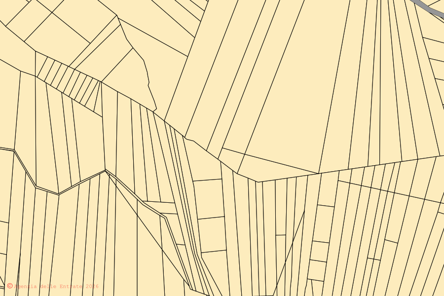 Cadastral map of the centre of Sant'Agata di Puglia: parcels and buildings, Agenzia delle Entrate cartography