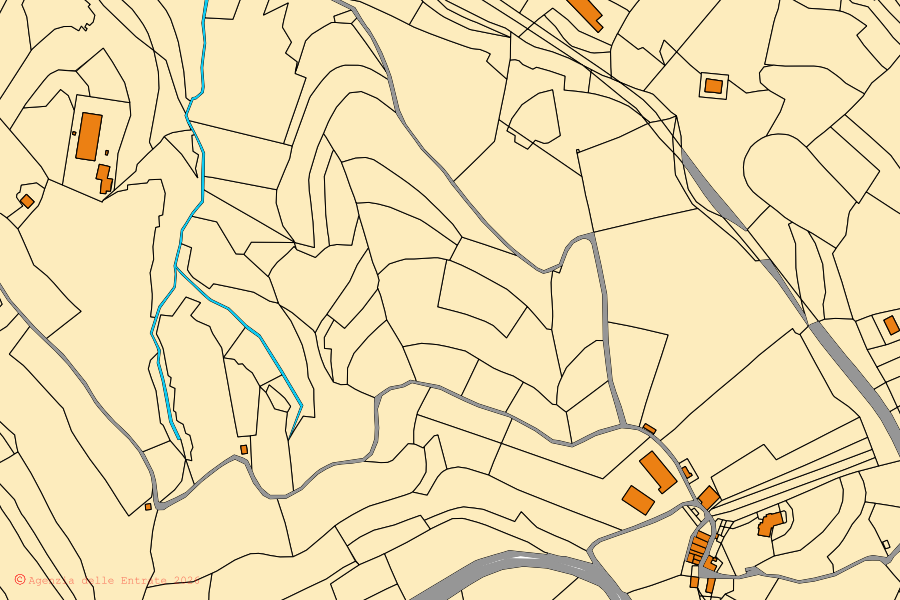 Cadastral map of the centre of Sant'Anna d'Alfaedo: parcels and buildings, Agenzia delle Entrate cartography