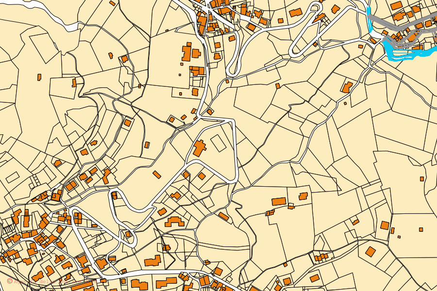 Cadastral map of the centre of Santa Brigida: parcels and buildings, Agenzia delle Entrate cartography