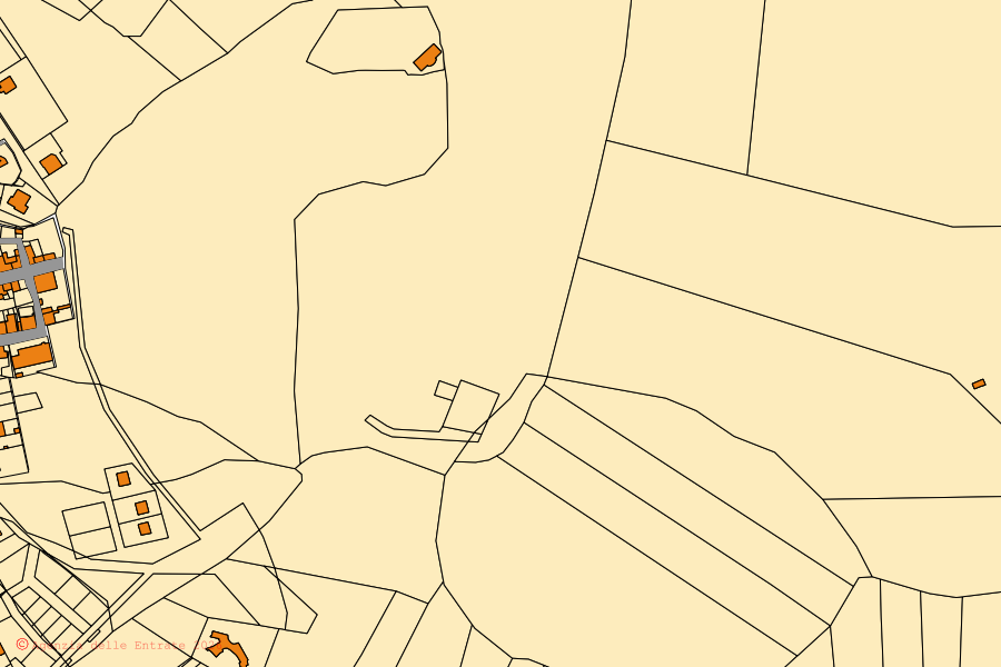 Cadastral map of the centre of Santadi: parcels and buildings, Agenzia delle Entrate cartography