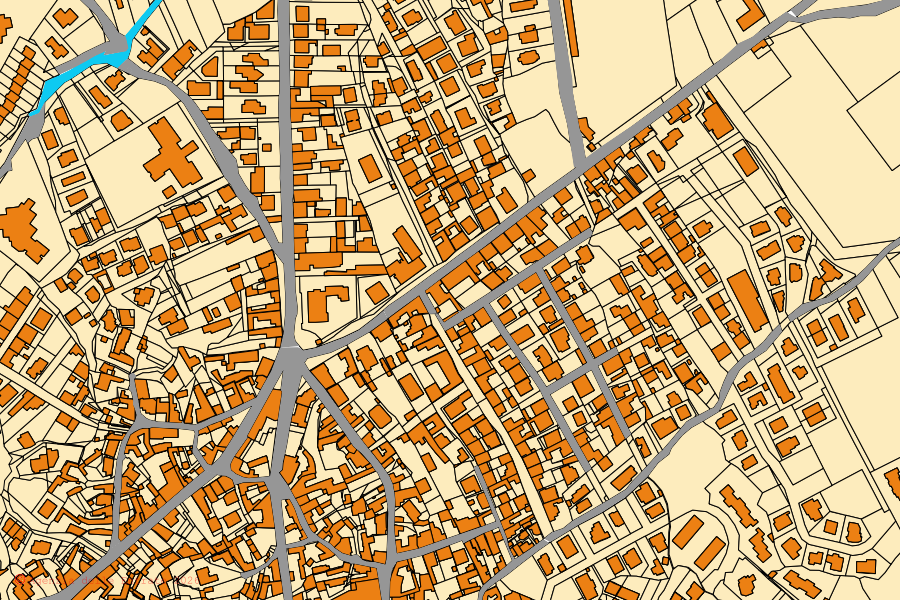 Cadastral map of the centre of Sarroch: parcels and buildings, Agenzia delle Entrate cartography