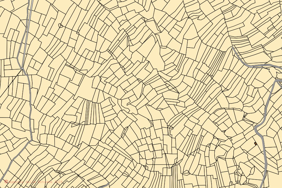 Cadastral map of the centre of Sauze d'Oulx: parcels and buildings, Agenzia delle Entrate cartography