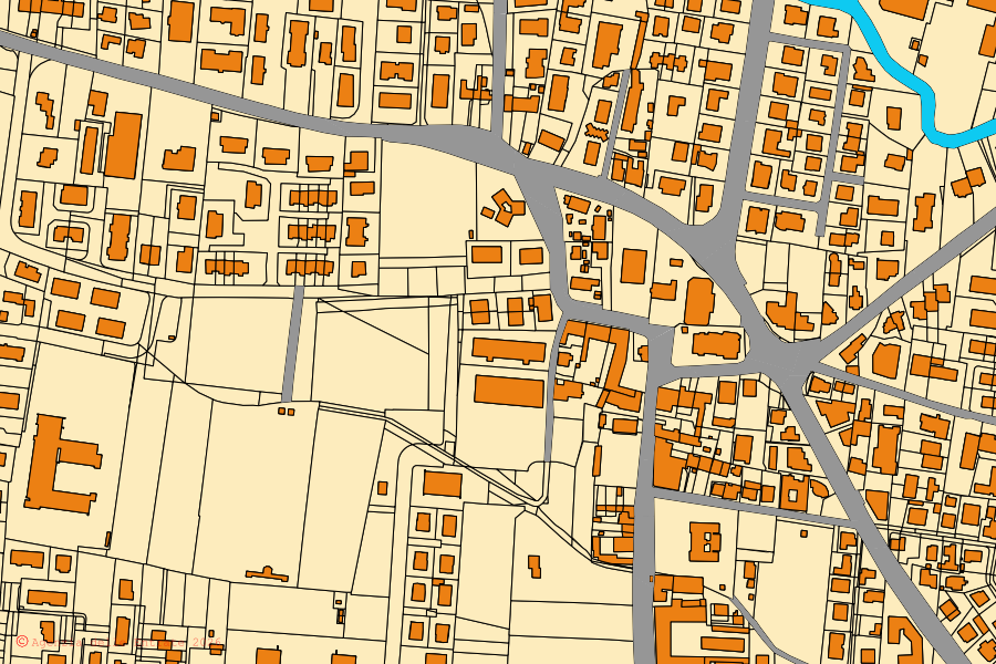 Cadastral map of the centre of Scorzè: parcels and buildings, Agenzia delle Entrate cartography