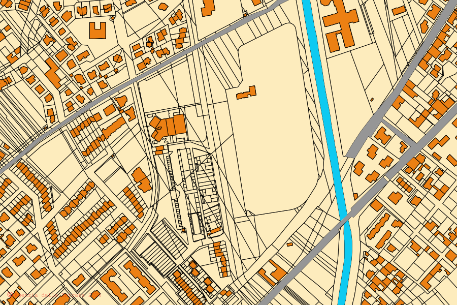 Cadastral map of the centre of Selargius: parcels and buildings, Agenzia delle Entrate cartography