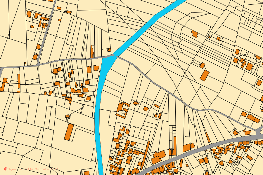 Cadastral map of the centre of Somma Vesuviana: parcels and buildings, Agenzia delle Entrate cartography