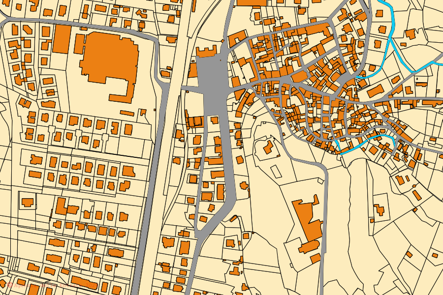 Cadastral map of the centre of Stazzano: parcels and buildings, Agenzia delle Entrate cartography
