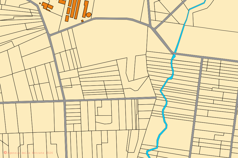 Cadastral map of the centre of Suno: parcels and buildings, Agenzia delle Entrate cartography