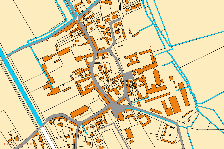 Cadastral map of the centre of Terdobbiate: parcels and buildings, Agenzia delle Entrate cartography