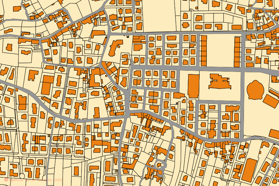 Cadastral map of the centre of Trissino: parcels and buildings, Agenzia delle Entrate cartography