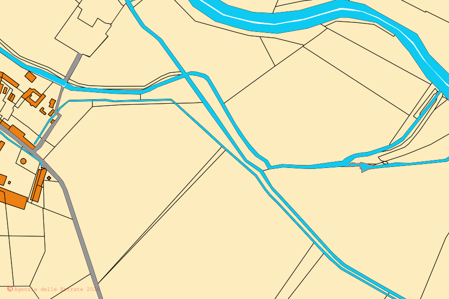 Cadastral map of the centre of Velezzo Lomellina: parcels and buildings, Agenzia delle Entrate cartography