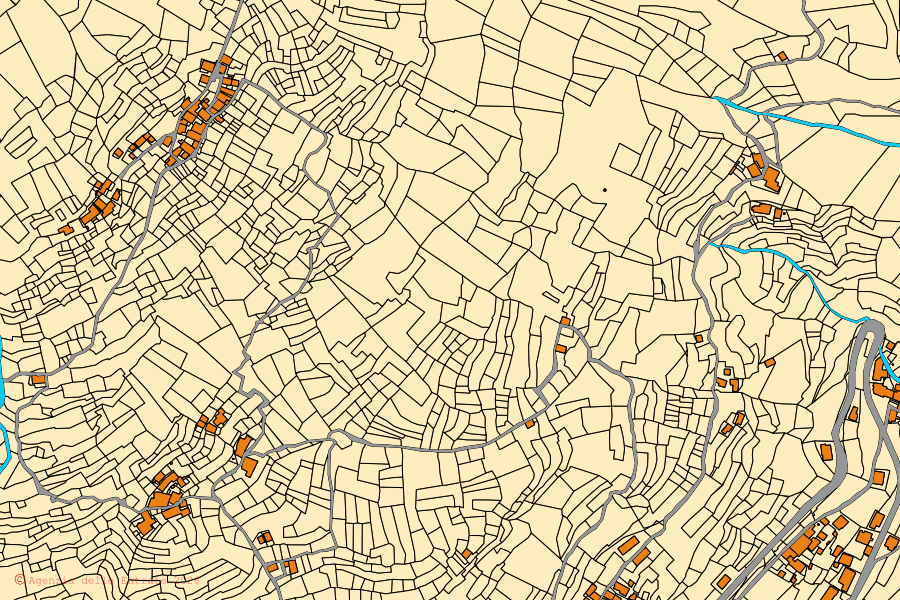 Cadastral map of the centre of Villadossola: parcels and buildings, Agenzia delle Entrate cartography