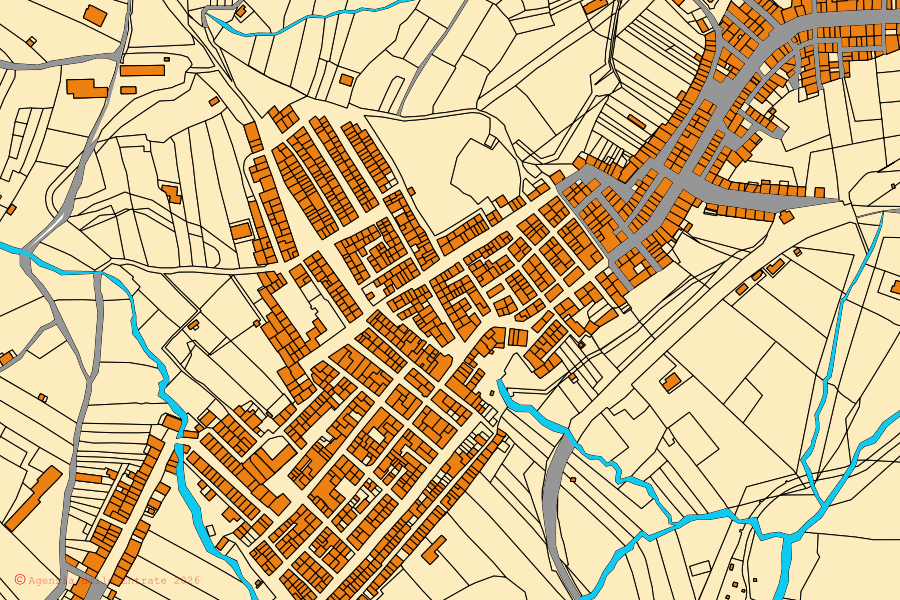 Cadastral map of the centre of Vita: parcels and buildings, Agenzia delle Entrate cartography