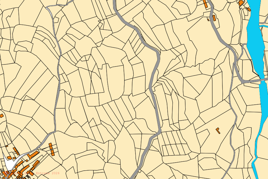 Cadastral map of the centre of Zavattarello: parcels and buildings, Agenzia delle Entrate cartography