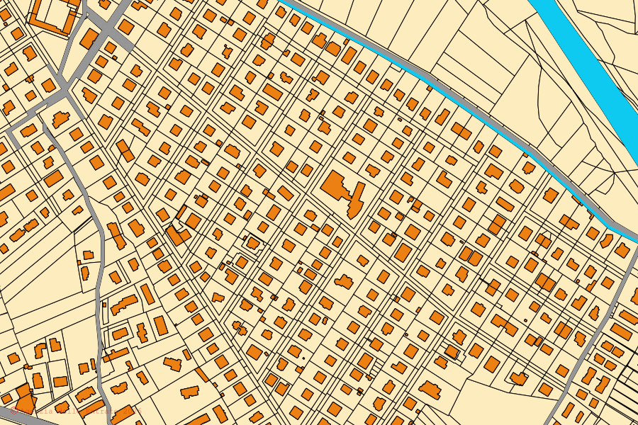 Mapa catastral del centro de Bruino: parcelas y edificios, cartografía de la Agenzia delle Entrate