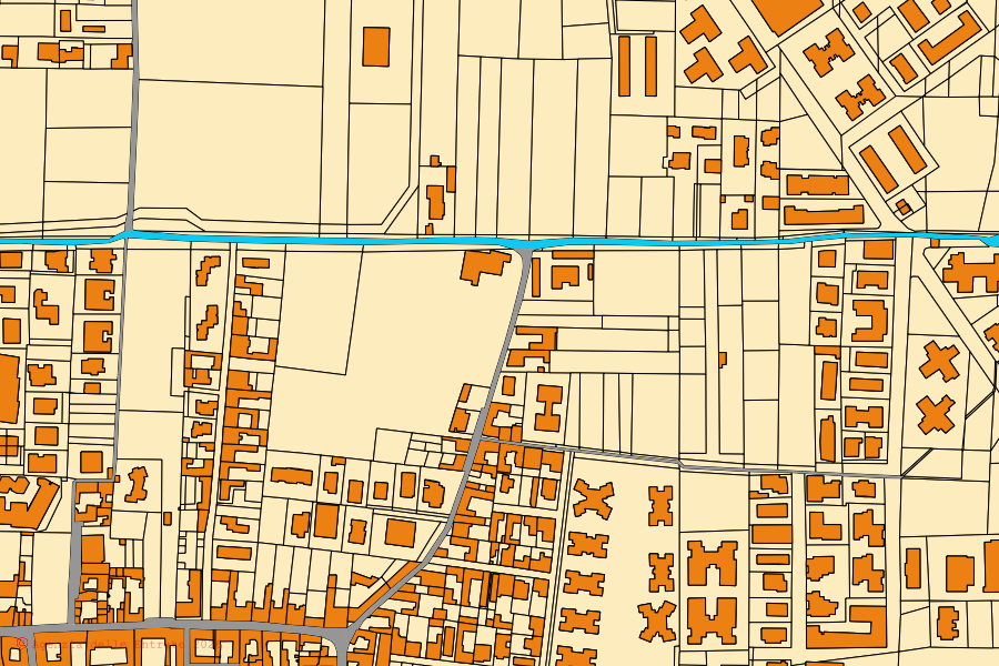 Mapa catastral del centro de Casagiove: parcelas y edificios, cartografía de la Agenzia delle Entrate