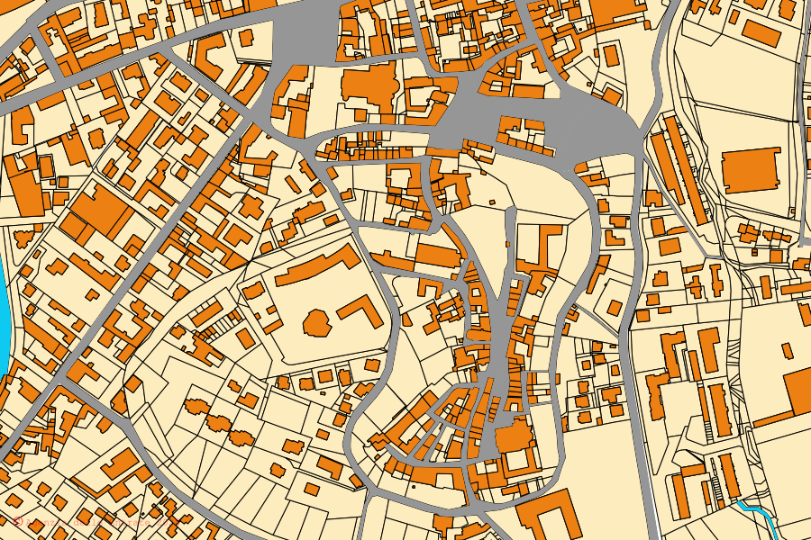Mapa catastral del centro de Casteggio: parcelas y edificios, cartografía de la Agenzia delle Entrate