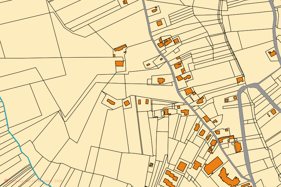 Mapa catastral del centro de Corropoli: parcelas y edificios, cartografía de la Agenzia delle Entrate