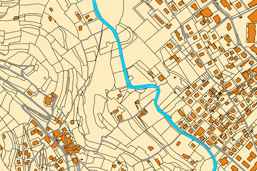 Mapa catastral del centro de Diano Marina: parcelas y edificios, cartografía de la Agenzia delle Entrate