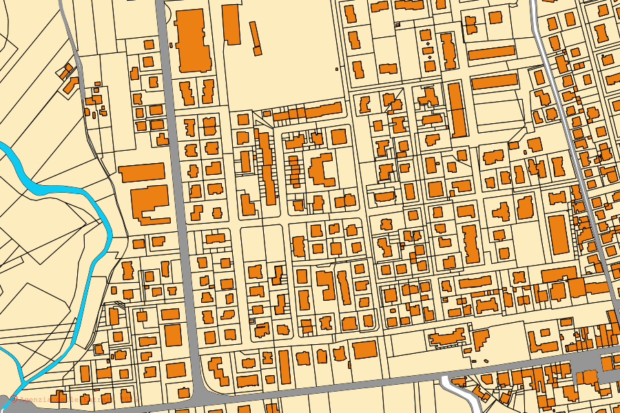 Mapa catastral del centro de Maiolati Spontini: parcelas y edificios, cartografía de la Agenzia delle Entrate