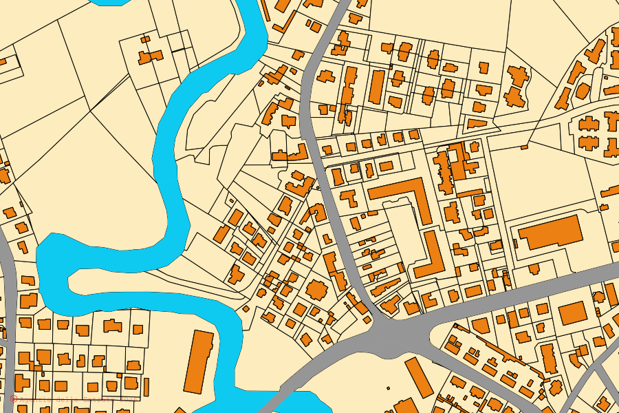 Mapa catastral del centro de Sacile: parcelas y edificios, cartografía de la Agenzia delle Entrate