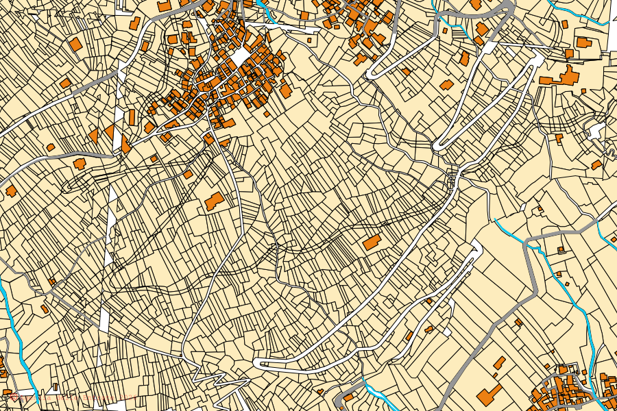 Mapa catastral del centro de Stazzona: parcelas y edificios, cartografía de la Agenzia delle Entrate