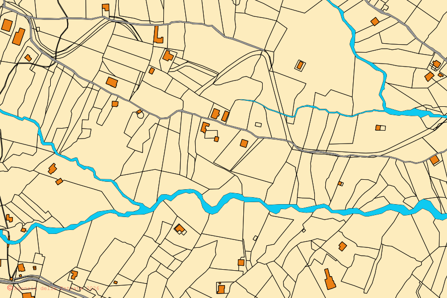 Mapa catastral del centro de Summonte: parcelas y edificios, cartografía de la Agenzia delle Entrate