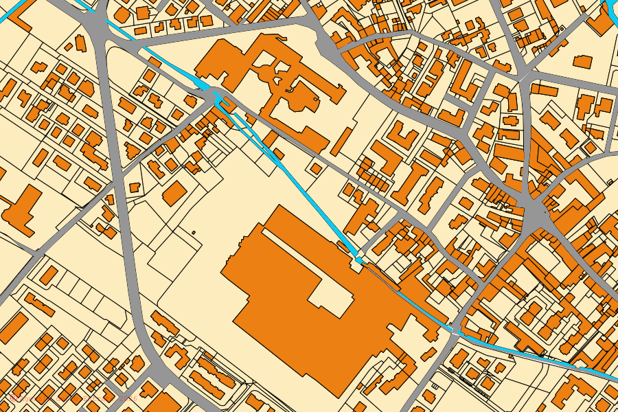 Mapa catastral del centro de Thiene: parcelas y edificios, cartografía de la Agenzia delle Entrate