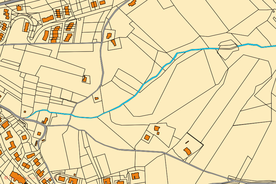 Plan cadastral du centre de Acquaviva Picena : parcelles et bâtiments, cartographie de l'Agenzia delle Entrate