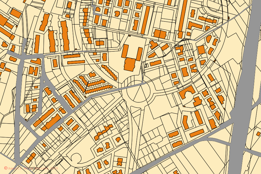 Plan cadastral du centre de Altamura : parcelles et bâtiments, cartographie de l'Agenzia delle Entrate