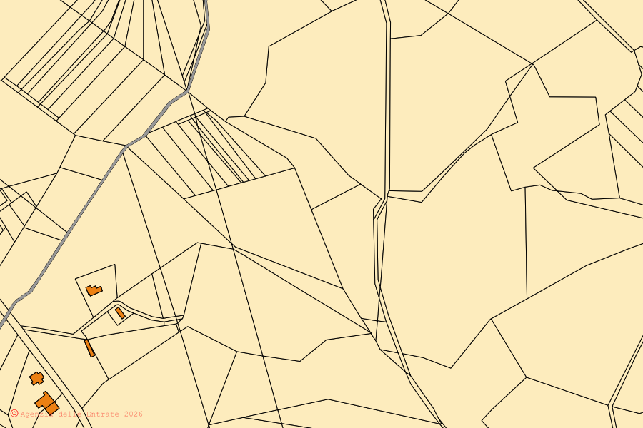 Plan cadastral du centre de Belcastro : parcelles et bâtiments, cartographie de l'Agenzia delle Entrate