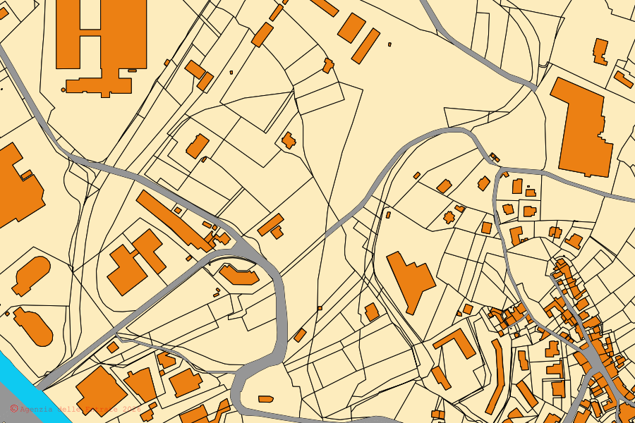 Plan cadastral du centre de Belforte Monferrato : parcelles et bâtiments, cartographie de l'Agenzia delle Entrate