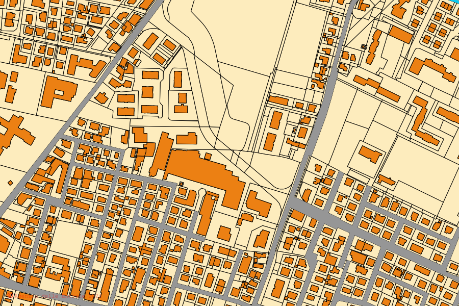 Plan cadastral du centre de Cadoneghe : parcelles et bâtiments, cartographie de l'Agenzia delle Entrate