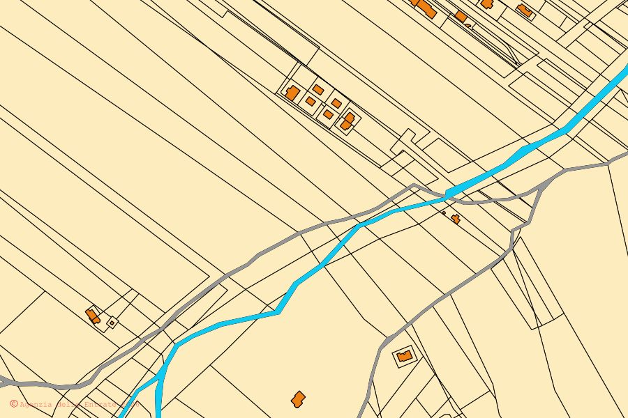 Plan cadastral du centre de Cardedu : parcelles et bâtiments, cartographie de l'Agenzia delle Entrate