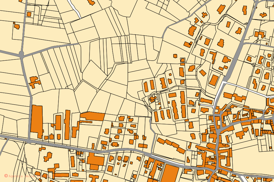 Plan cadastral du centre de Casnate con Bernate : parcelles et bâtiments, cartographie de l'Agenzia delle Entrate