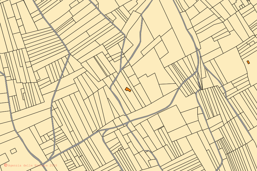 Plan cadastral du centre de Casorate Sempione : parcelles et bâtiments, cartographie de l'Agenzia delle Entrate