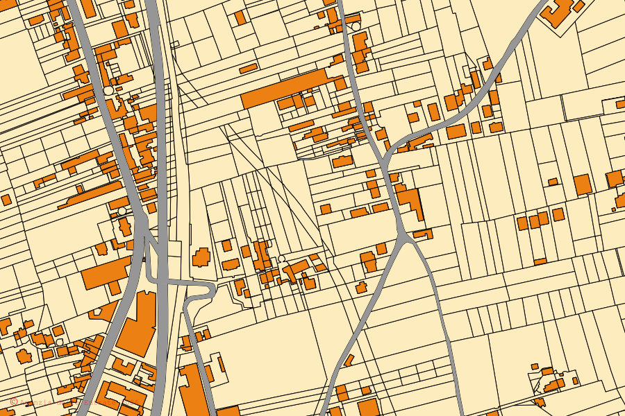 Plan cadastral du centre de Castellammare di Stabia : parcelles et bâtiments, cartographie de l'Agenzia delle Entrate