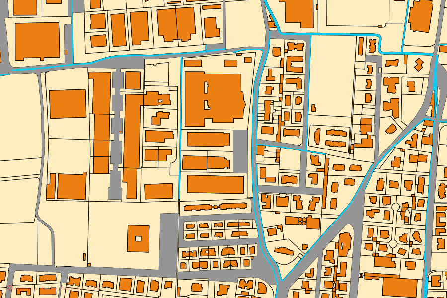 Plan cadastral du centre de Castrezzato : parcelles et bâtiments, cartographie de l'Agenzia delle Entrate